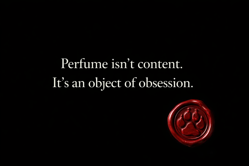 Perfume isn’t content. It’s an object of obsession.