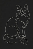 Snowshoe cat outline on black background. 