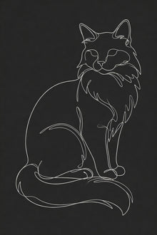 Ragdoll cat outline on dark background