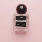 Perfume bottle labeled VYXN Ragdoll 30 ml 1 fl.oz. background white silk. label is back and silver